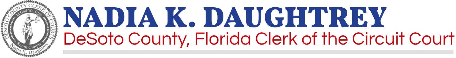 Nadia Daughtrey DeSoto County Florida Clerk of Court Header
